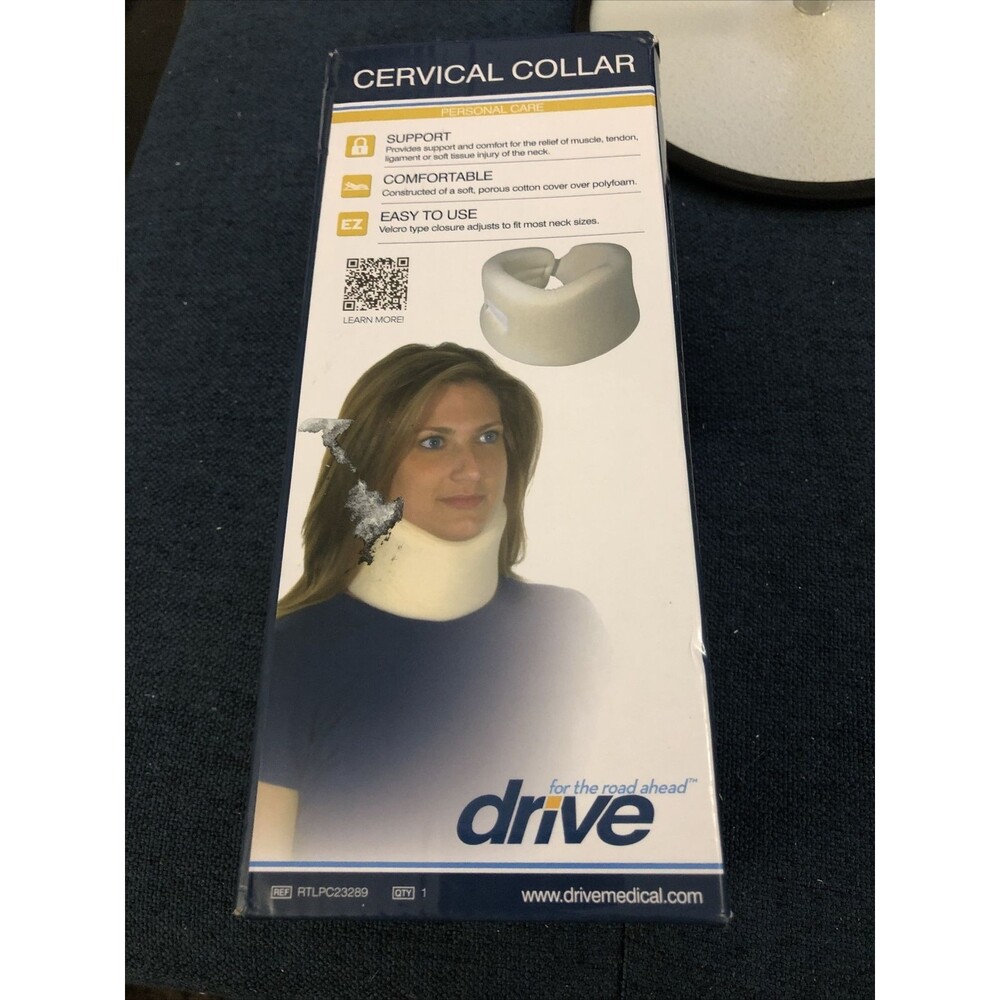 Drive Medical Cervical Collar White, New One Size Fits Most